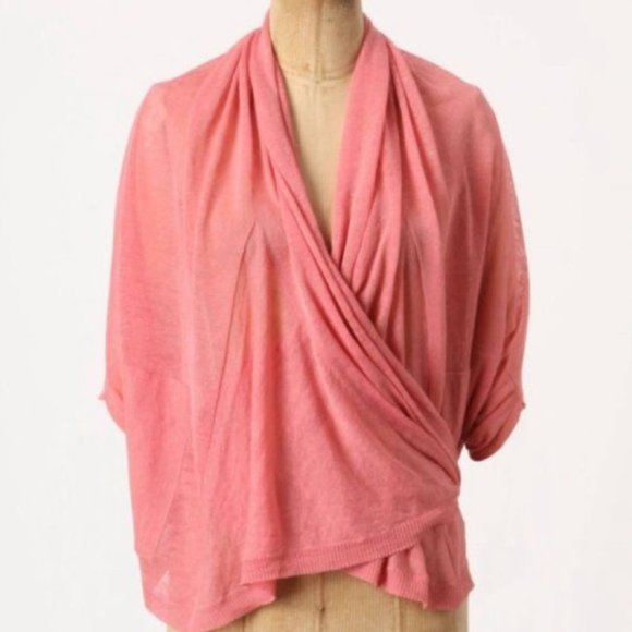 🧶Anthropologie Sheer Linen Wrap, XS - Picture 2 of 8